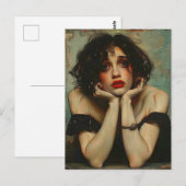 Depressive Frau Postkarte (Vorne/Hinten)
