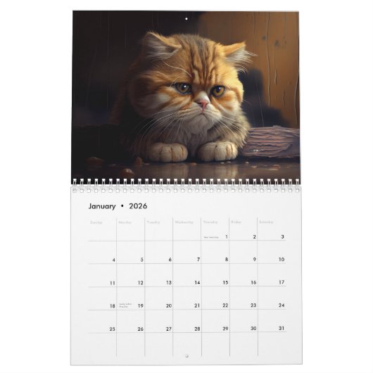 Depressive Katzen - Kalender 2024 (Jan 2026)