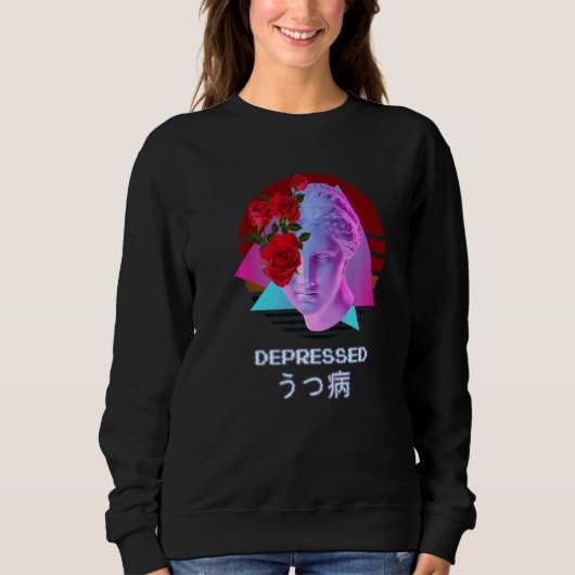 Depressive Vaporwave Ästhetik Japanisch Sweatshirt (Vorderseite)