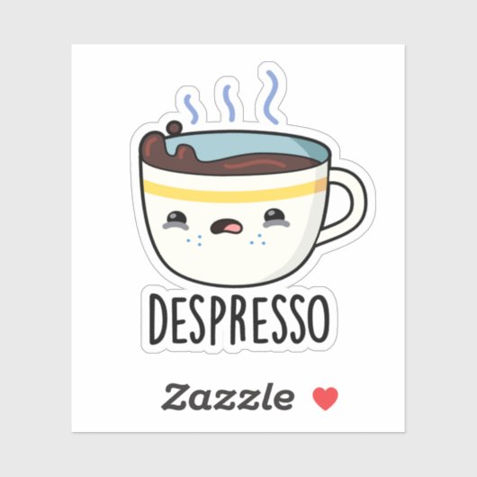 Depresso Funny Sad Espresso Kaffeepause Aufkleber (Blatt)