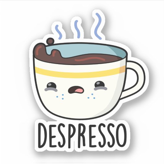 Depresso Funny Sad Espresso Kaffeepause Aufkleber (Vorderseite)
