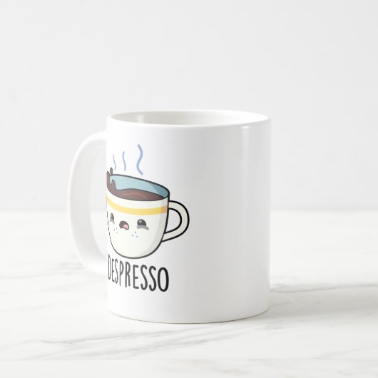 Depresso Funny Sad Espresso Kaffeepause Kaffeetasse (Vorderseite Links)