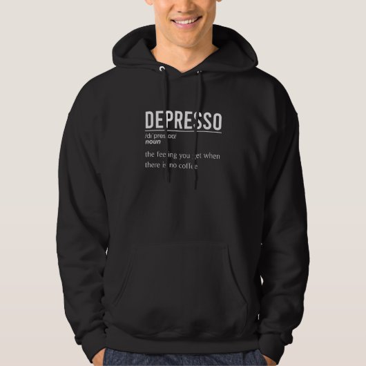 Depresso für das Wörterbuch Kaffee Hoodie (Vorderseite)