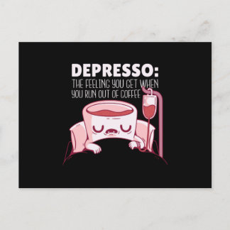 Depresso Kaffee Zitat Postkarte