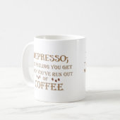 Depresso lustige Kaffeekonzerne Kaffeetasse (Vorderseite Links)