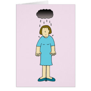 Deprimierte Dame Under die Wetter-Karikatur