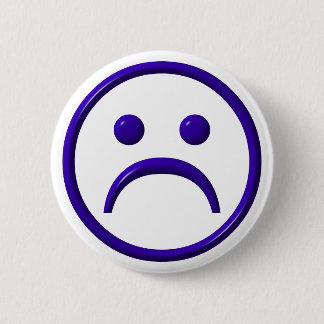 Deprimiertes, trauriges u. blaues Gesicht Button