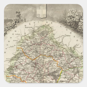 Dept. De La Sarthe Quadratischer Aufkleber