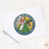 Dept. der Bildung - Jesus auf einem T-Rex Sticker (Umschlag)