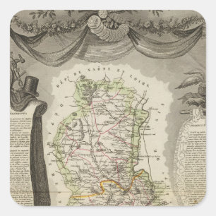 Dept Du Rhone Quadratischer Aufkleber