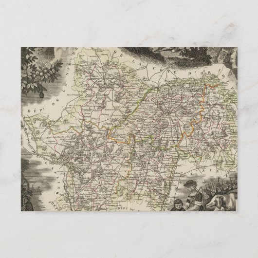 Dept Saone et Loire Postkarte (Vorderseite)