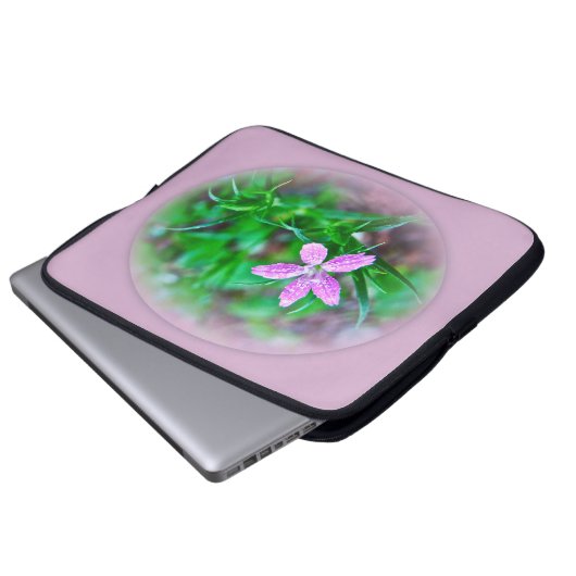 Deptford Pink Wildblume Laptopschutzhülle (Vorne Knopf)