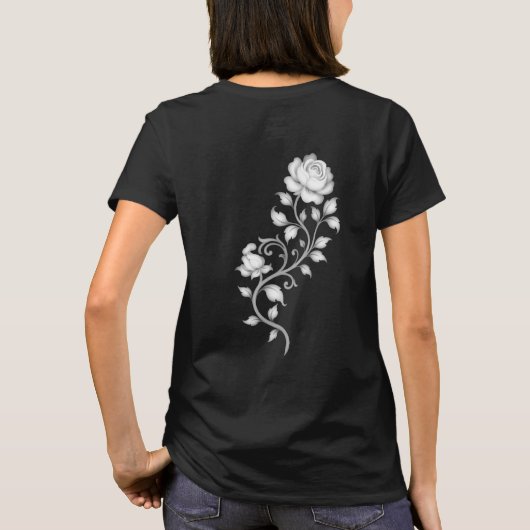 Depthmap-Rosendesign auf der Rückseite des T-Shirt (Rückseite)