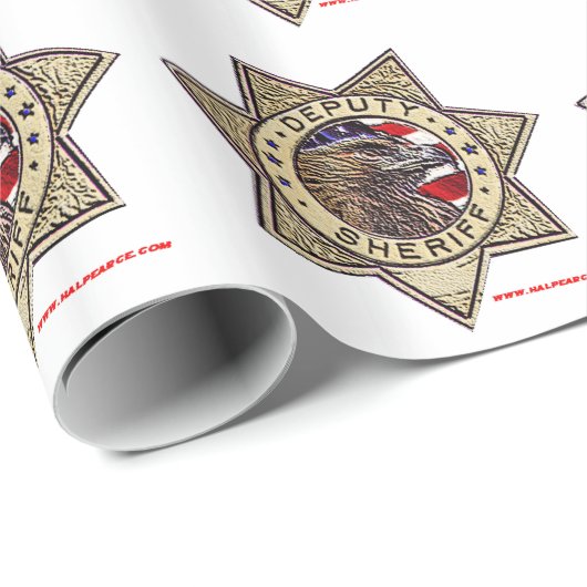 Deputy_Sheriff_emboss Geschenkpapier (Rolleneckpunkt)