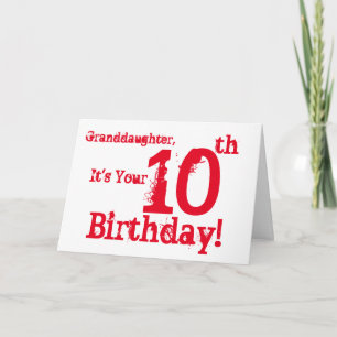 Der 10. Geburtstag der Enkelin im Rot Karte