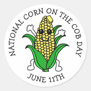 Der 11. Juni ist National Corn am Cob Day Runder Aufkleber