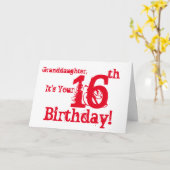 Der 16. Geburtstag der Enkelin in Rotem und in Karte (Gelbe Blume)