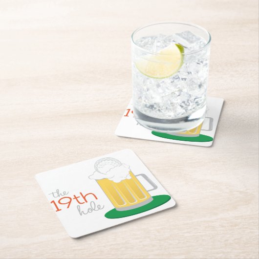 Der 19. Loch Rechteckiger Pappuntersetzer (Vor Ort)