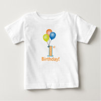 Der 1. Geburtstag des kolored Balloons Child