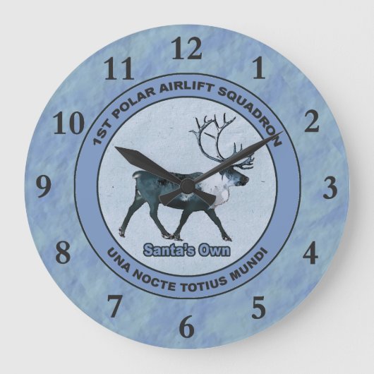 Der 1. Polar Airlift-Sqdn des Weihnachtsmanns - ge Große Wanduhr (Vorderseite)