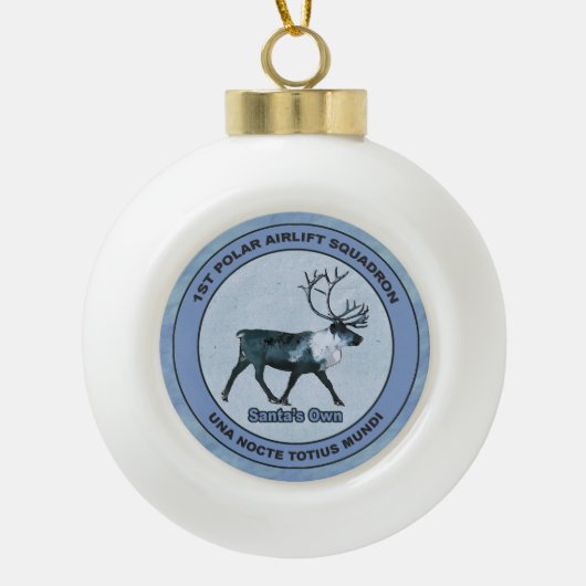 Der 1. Polar Airlift-Sqdn des Weihnachtsmanns - ge Keramik Kugel-Ornament (Vorderseite)