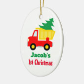 Der 1. Weihnachtsbaum des Babys auf einem roten LK Keramik Ornament (Links)