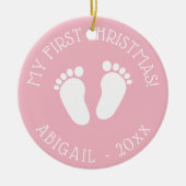 Der 1. Weihnachtsbaum des Babys - niedliche Fußabd Keramikornament (Vorne)