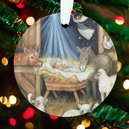 Der 1. Weihnachtsmann-Säugling Jesu Krippe Ornament