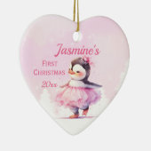 Der 1. Weihnachtspinguin Ballerina Keramik Ornament (Rechts)