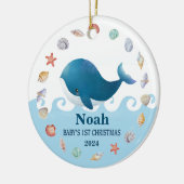 Der 1. Weihnachtswal des Babys Personalisiert Keramik Ornament (Links)