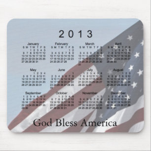 Der 2013 Kalender-Gott segnen Amerika Mousepad