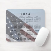 Der 2014 Kalender-Gott segnen Amerika Mousepad (Mit Mouse)