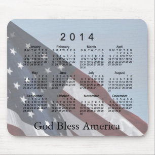Der 2014 Kalender-Gott segnen Amerika Mousepad