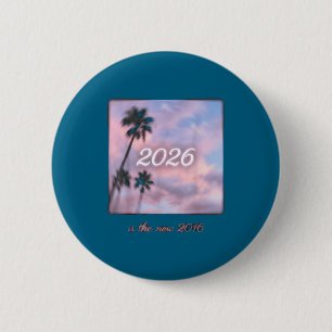 Der 2016 Retro Palmenbaum Sonnenuntergang Button