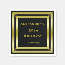 Der 20. Geburtstag des eleganten Black & Gold Gera Serviette
