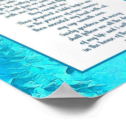 Der 23. Psalm - Der beruhigende Psalm Poster (Ecke)