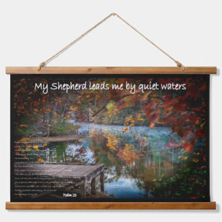 Der 23. Psalm in einem Wandteppich Mit Holzrahmen