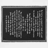 Der 23. Psalm Schwarz mit weißer Hand Buchstaben Fleecedecke (Vorderseite (Horizontal))