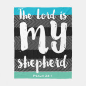 Der 23. Psalm Schwarz mit weißer Hand Buchstaben Fleecedecke (Vorderseite)