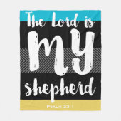 Der 23. Psalm Schwarz mit weißer Hand Buchstaben Fleecedecke (Vorderseite)