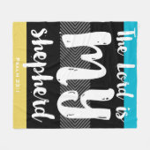 Der 23. Psalm Schwarz mit weißer Hand Buchstaben Fleecedecke (Vorderseite (Horizontal))