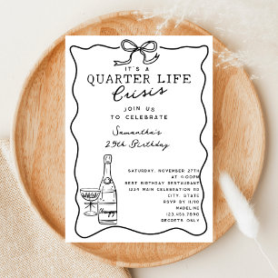 Der 25. Geburtstag des Funny Quarter Life Crisis R Einladung