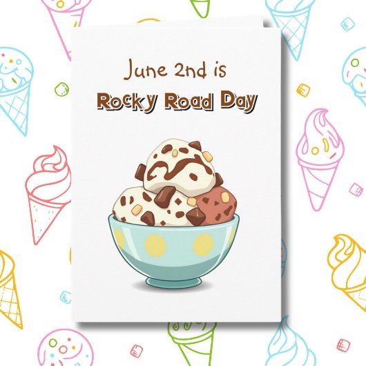 Der 2. Juni ist die National Rocky Road Day Colour Karte