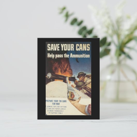 Der 2. Weltkrieg in Cans gerettet Postkarte (Stehend Vorderseite)