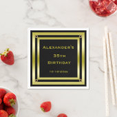 Der 35. Geburtstag des eleganten Black & Gold Gera Serviette (Beispiel)
