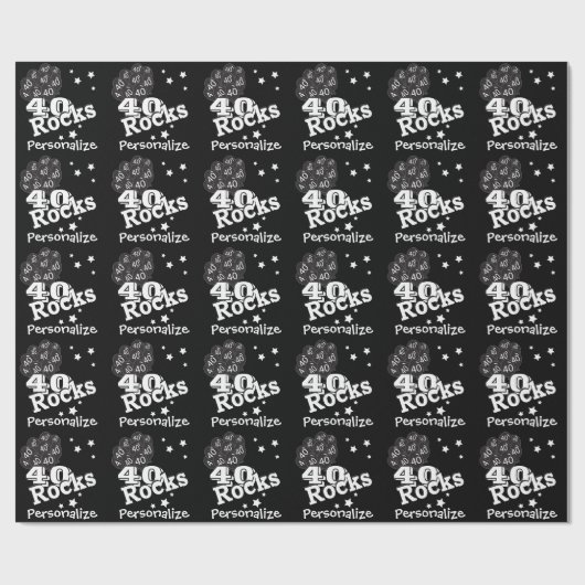 Der 40 Felsen-Geburtstag | personifizieren Geschenkpapier (Flach)