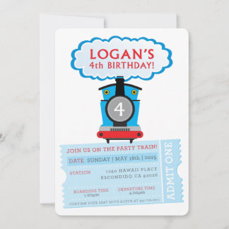 Der 4. Geburtstagszug von CUSTOM ORDER Logan lädt  Einladung
