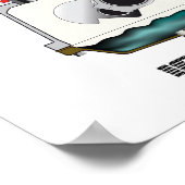 Der 4-Stroke-Benzin-Motor. Poster (Ecke)