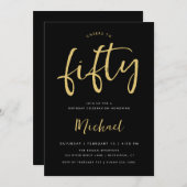 Der 50-jährige Black Gold Meilenstein Einladung (Vorne/Hinten)