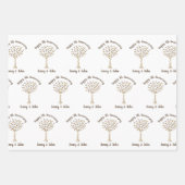 Der 5. Jubiläumsbaum im Herzen Geschenkpapier Set (Vorderseite)